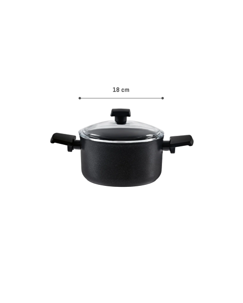 Titanium Professionele Diepe Pot - Zwart - 18 cm - 10