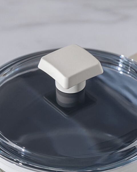 Nano Keramiek Diepe Pot - Wit/Antraciet - 18 cm - 4