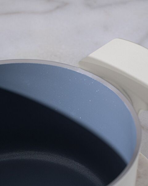 Nano Keramiek Diepe Pot - Wit/Antraciet - 18 cm - 3