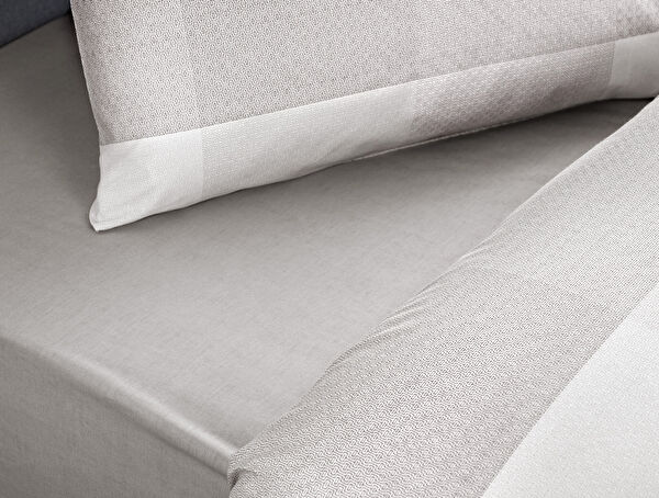 Faron Coco Crep bedrucktes Oberlaken-Set – Grau - 4