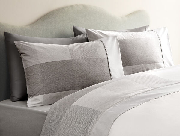 Faron Coco Crep bedrucktes Oberlaken-Set – Grau - 0