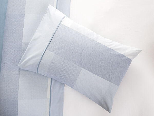 Faron Coco Crep bedrucktes Oberlaken-Set – Blau - 3