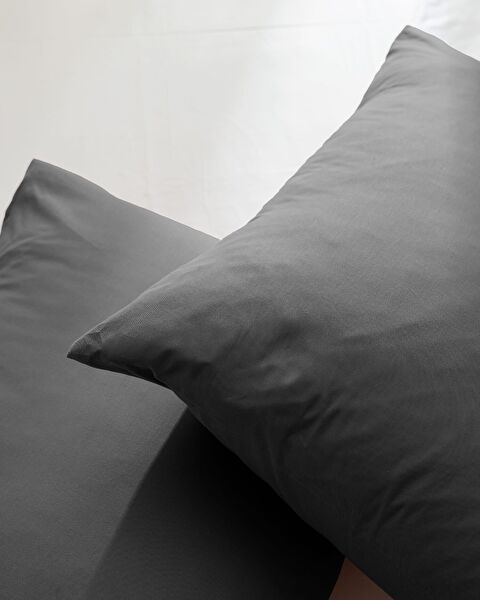 Manon 100% Cotton Pillowcase Set - Anthracite - 3