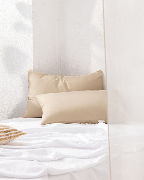 Manon 2'li Yastık Kılıfı Seti - Koyu Bej - 0