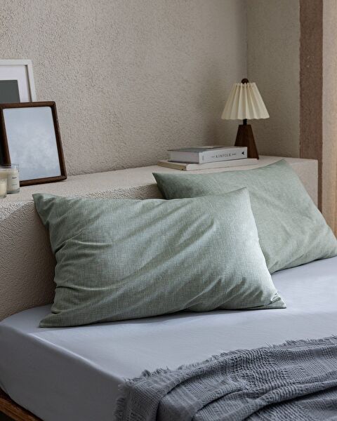 Delrico Cotton 2-Piece Pillow Case - Khaki - 0