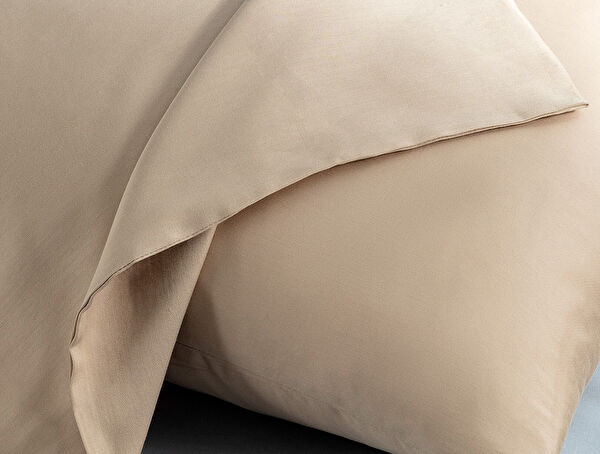 Ciel 2-delige kussensloop van 100% katoensatijn - Beige - 2
