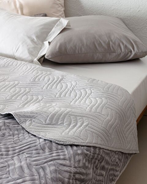 Darcia Double Printed Bedspread - Grey - 2
