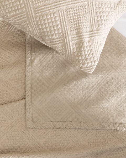 Couvre-Lit Double Triangle - Beige - 3