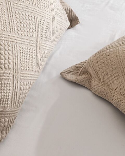 Couvre-Lit Double Triangle - Beige - 4