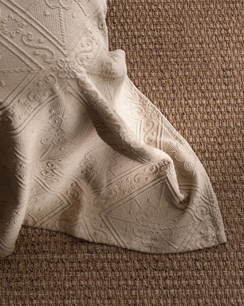 Couvre-lit double 100 % coton Marjolaina - Beige - 5