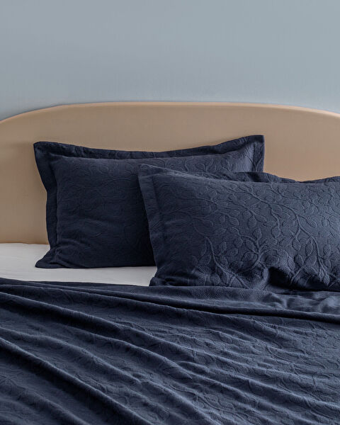 Chantal Çift Kişilik %100 Pamuk Yatak Örtüsü - Lacivert - 3