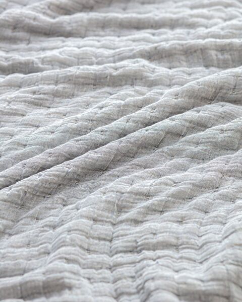 Couvre-lit double en coton Grania - Bleu - 4