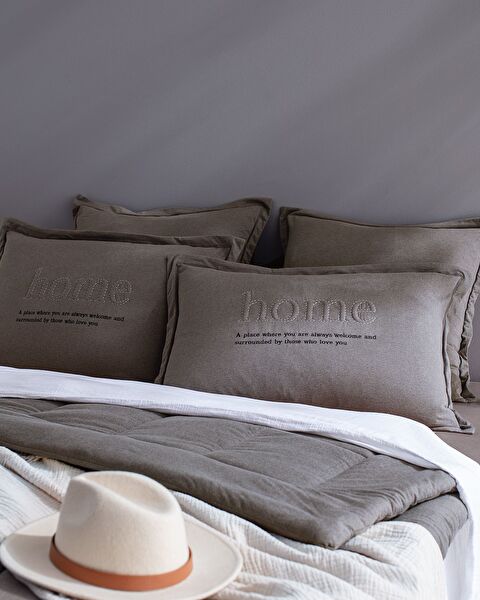 Bobigny Çift Kişilik Pamuklu SuperSoft Comforter Set - Antrasit - 3