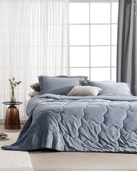 Kaira Doppel-Bettdecken-Set – Indigo - 0