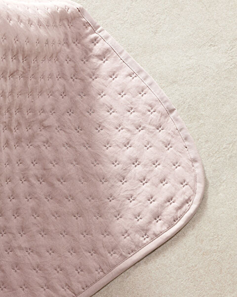 Rennes Çift Kişilik Yatak Örtüsü - Pudra - 5