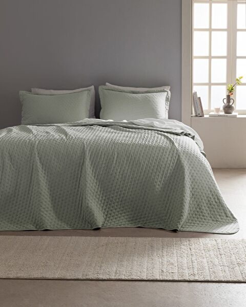 Rennes Çift Kişilik Yatak Örtüsü - Mint Yeşili - 0