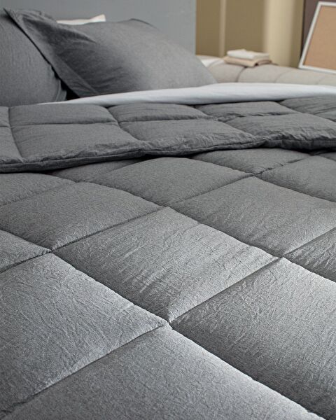 Meleni tweepersoonsdekbedset - grijs - 1