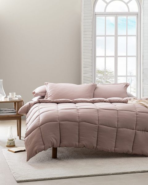 Mona Çift Kişilik Comforter Set - Pudra - 0