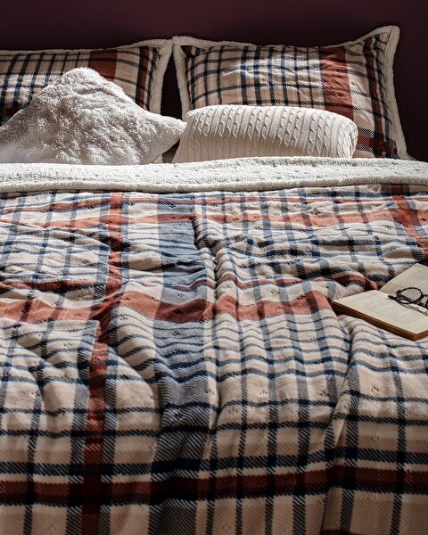 Jonzais Sherpa Çift Kişilik Yatak Örtüsü - Bej - 2