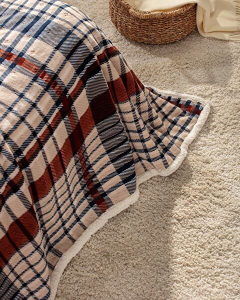 Jonzais Sherpa Çift Kişilik Yatak Örtüsü - Bej - 5