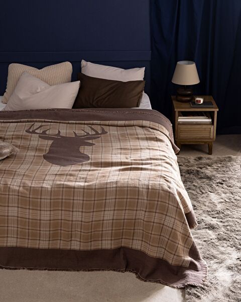 Valensole Çift Kişilik %100 Pamuk Yatak Örtüsü - Bej - 0