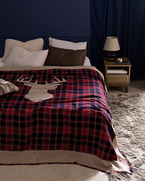 Valensole Çift Kişilik %100 Pamuk Yatak Örtüsü - Kırmızı - 0