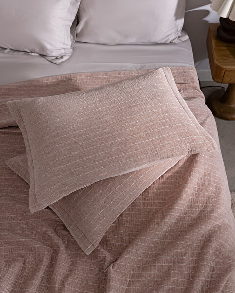 Feolette Çift Kişilik Yatak Örtüsü - Pudra - 2