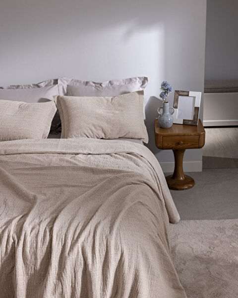 Feolette Çift Kişilik Yatak Örtüsü - Ekru - 1