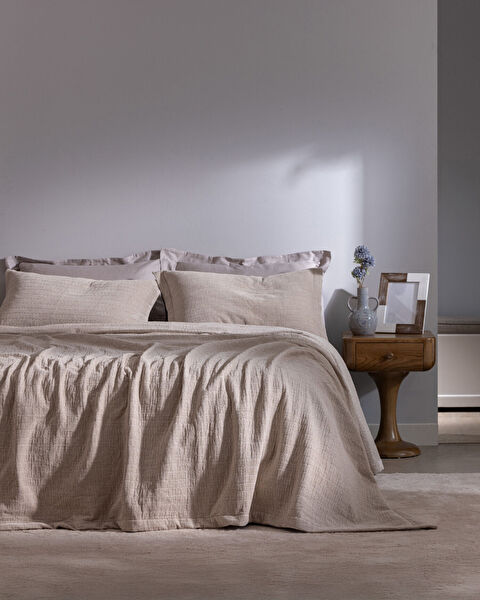 Feolette Çift Kişilik Yatak Örtüsü - Ekru - 0