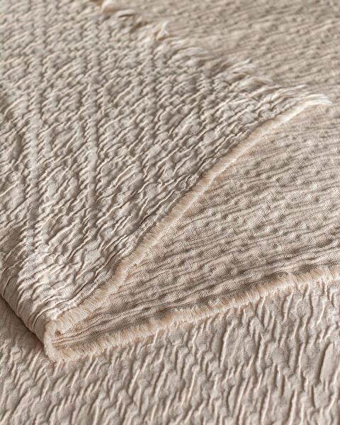 Vue King Size 100% Cotton Bedspread - Luxury Collection - Beige - 4