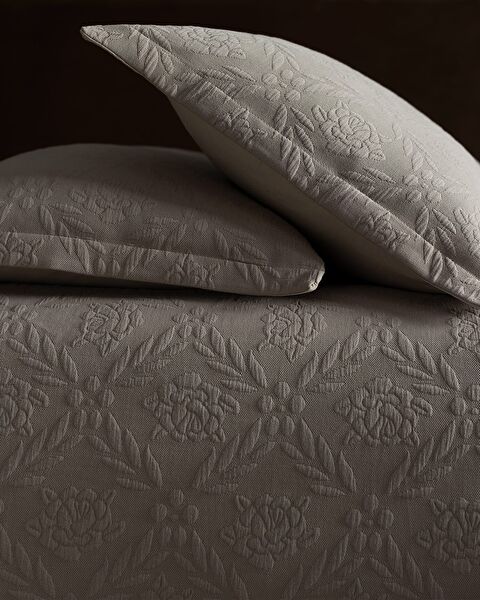 Couvre-lit King Size Floralies - Collection Luxe - Beige - 4