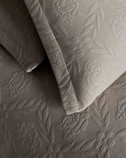 Couvre-lit King Size Floralies - Collection Luxe - Beige - 1