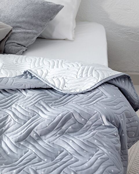 Couvre-lit imprimé Brie King Size - Gris - 1