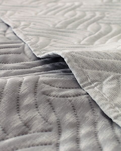 Darcia King Size Printed Bedspread - Gray - 3