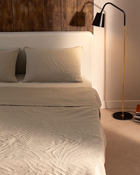 Ensemble Couvre-lit Cher King Size - Beige - 1