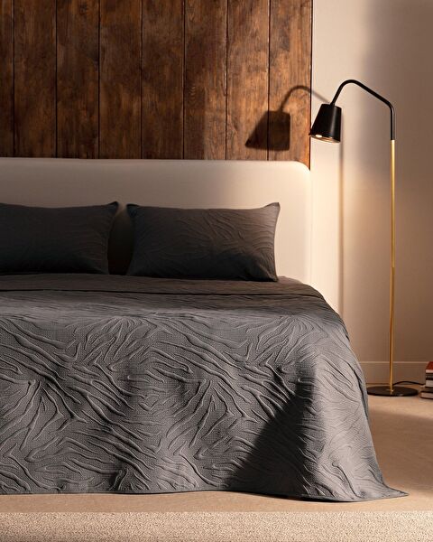 Ensemble Couvre-lit Cher King Size - Anthracite - 0