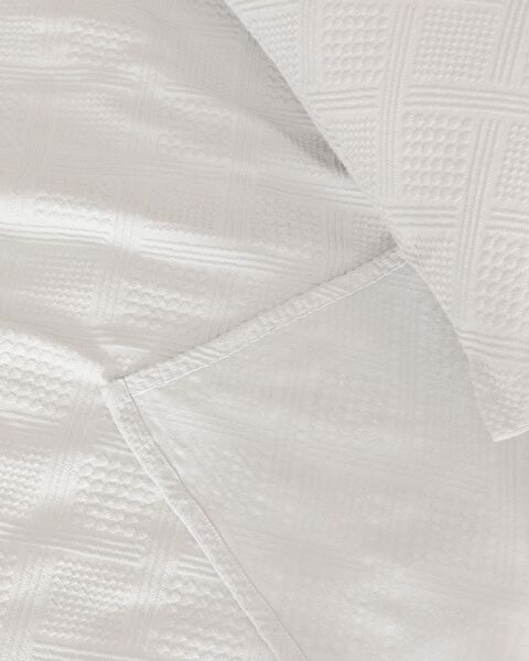 Triangle King Size %100 Pamuk Yatak Örtüsü - Beyaz - Lüks Koleksiyon - 2