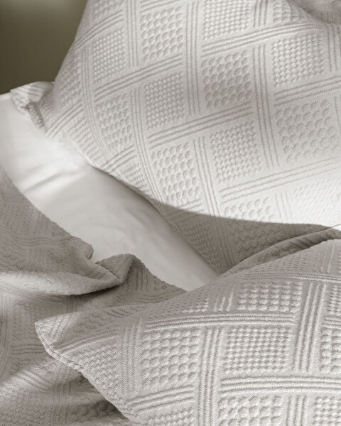 Triangle King Size %100 Pamuk Yatak Örtüsü - Gri - Lüks Koleksiyon - 3