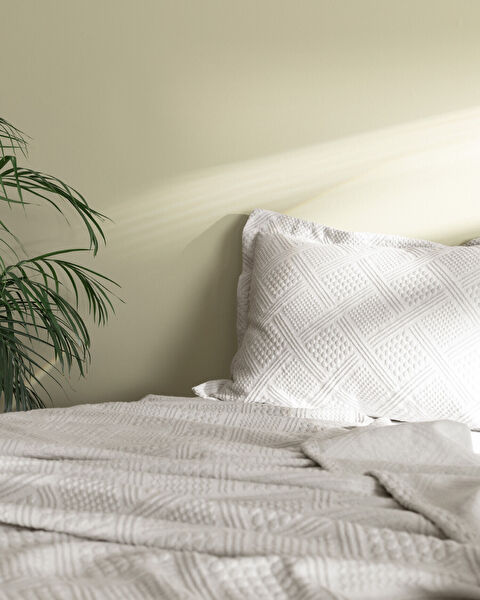 Triangle King Size %100 Pamuk Yatak Örtüsü - Gri - Lüks Koleksiyon - 1