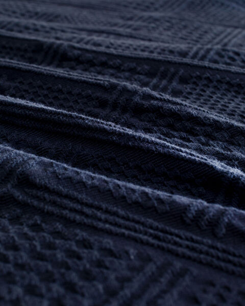 Triangle King Size %100 Pamuk Yatak Örtüsü - Lacivert - Lüks Koleksiyon - 6