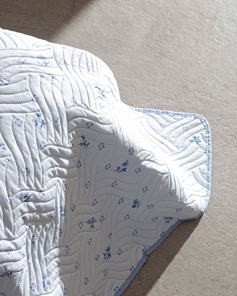 Dace King Size Printed Bedspread - Blue - 4