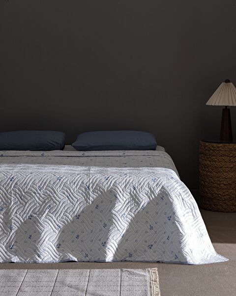 Dace King Size Printed Bedspread - Blue - 0