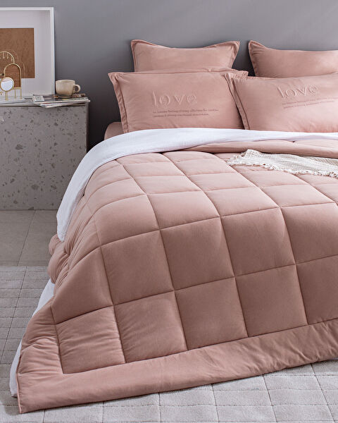 Bobigny King-Size-Baumwoll-Supersoft-Bettdecken-Set – Puder - 3