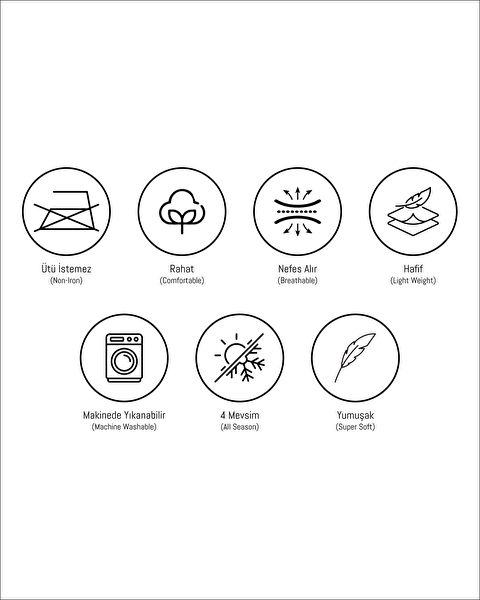 Bobigny King Size Pamuklu SuperSoft Comforter Set - Antrasit - 8