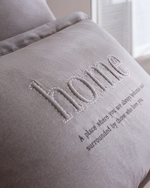 Bobigny King Size Pamuklu SuperSoft Comforter Set - Antrasit - 6