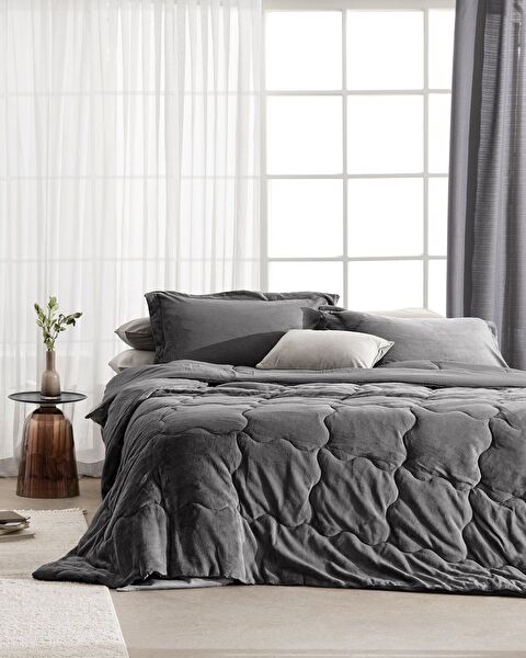 Kaira kingsize dekbedset - antraciet - 0