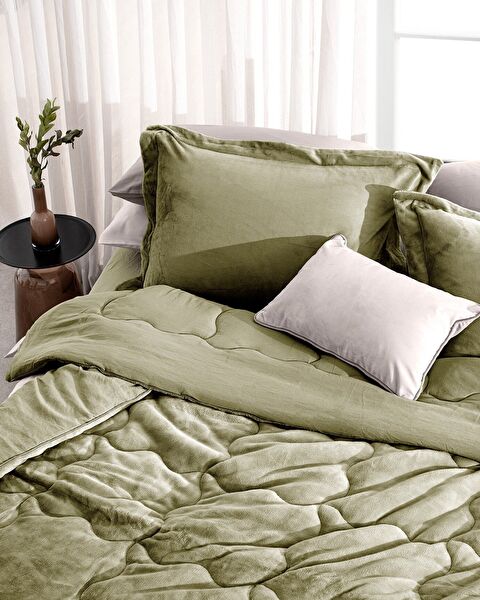 Kaira kingsize dekbedset - kaki - 2