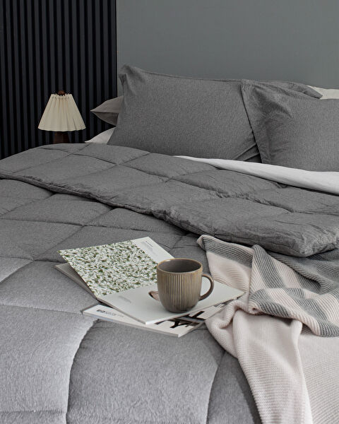 Meleni kingsize dekbedset - grijs - 2