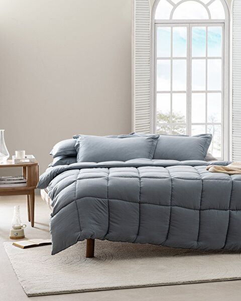 Mona kingsize dekbedset - grijs - 0