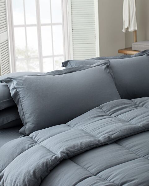 Ensemble d'édredon Mona pour très grand lit - Gris - 4